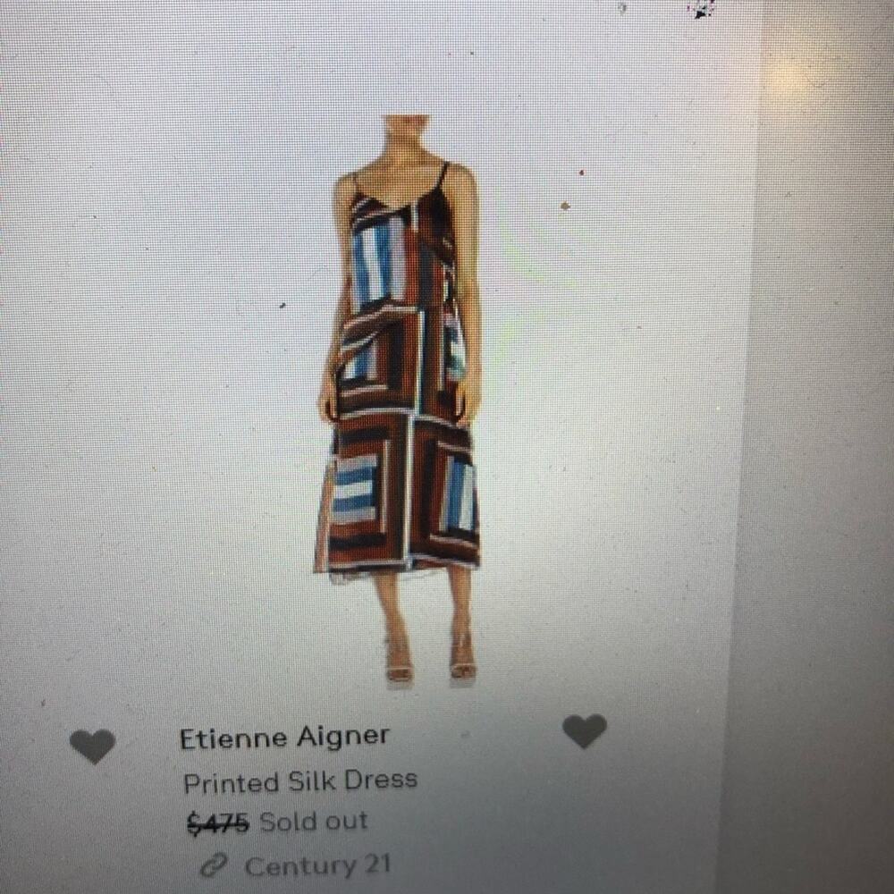 Etienne Aigner Printed Silk Dress Purple Multi